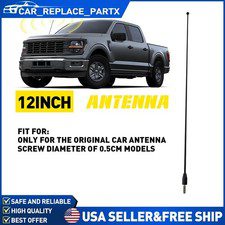 12" Black Stainless Antenna Mast Power Radio AM/FM fit Ford Transit 2015-2024 EK