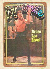 1975 Dynamite magazine cover Bruce Lee Lives metal tin sign old signs for sale