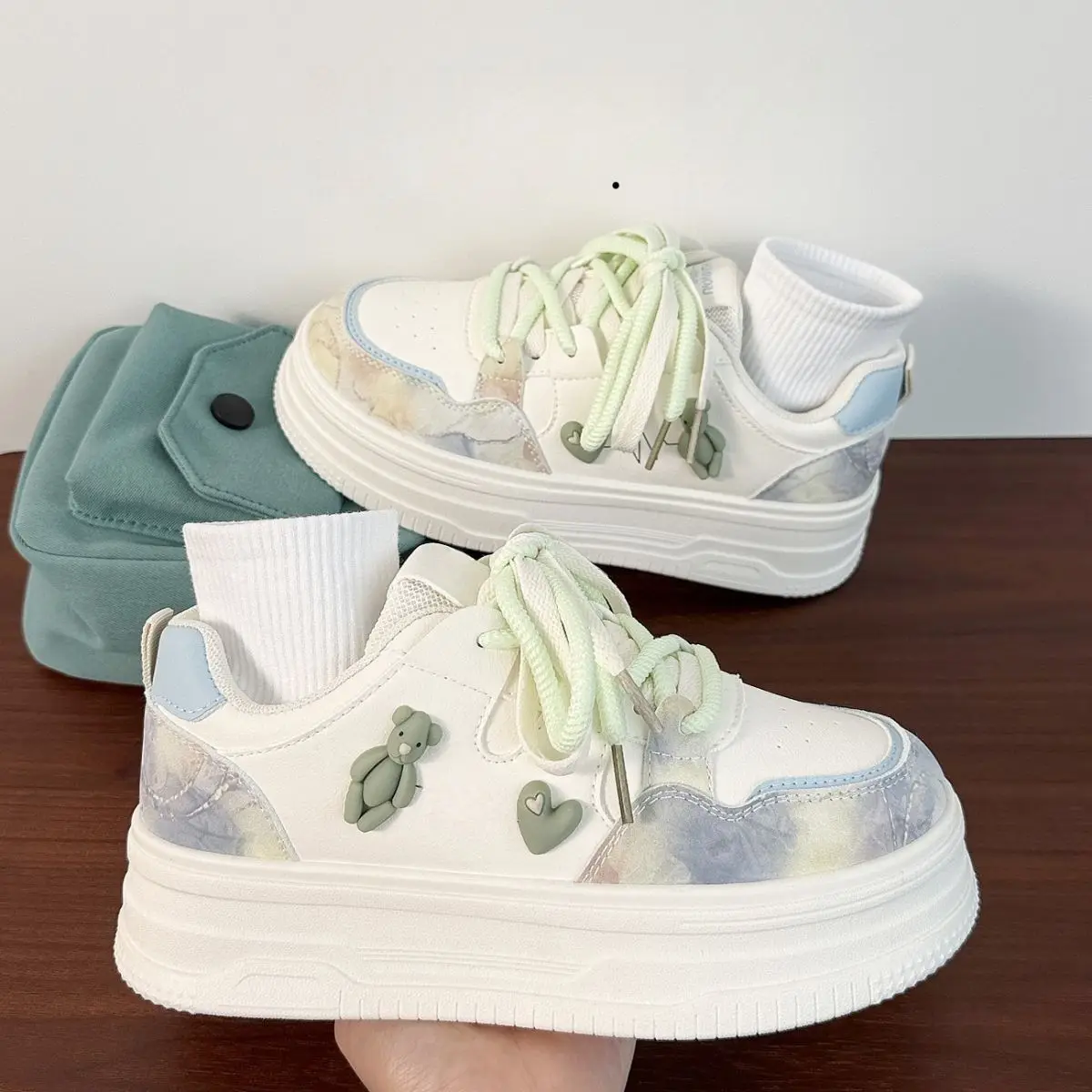 2025 Spring and Autumn Women's White Chunky Sneakers Fashion Footwear Breathable Comfort Casual Student Shoes Hot Sale