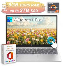 2026 HP Laptop 15.6 Touch Ryzen 5 8GB RAM Up to 2TB SSD Copilot Office 2024 Pro