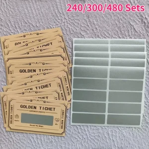 240/300/480Pack DIY Scratch-Off Cards for Weddings Parties Decor Ized Scratch-Off Vouchers for Coupons Discounts Lottery Tickets