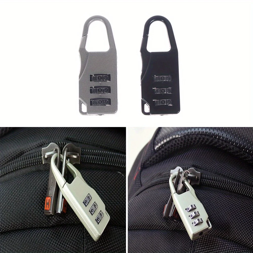5Pcs/Lot Mini Travel Padlock Aluminum Alloy Luggage Locks Set with 3 Digit Resettable Combination Code for Suitcases and Bags