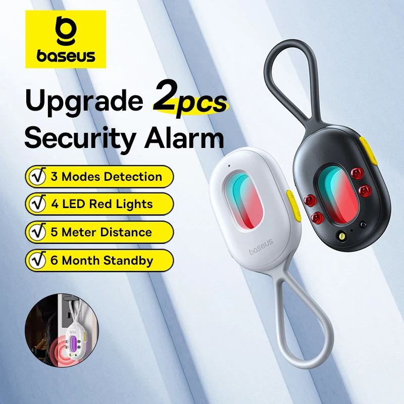 Baseus 2PCS Security Alarm Detector Upgrade Sound Protection Sensor for Door Window Camera Anti-theft Alarm Equipment Detector
