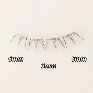 Cat's Eye Bottom Lashes Transparent Band Fluffy Style Lower False Eyelashes for Daily Makeup 5-6mm Mixed Natural Long Under Lash