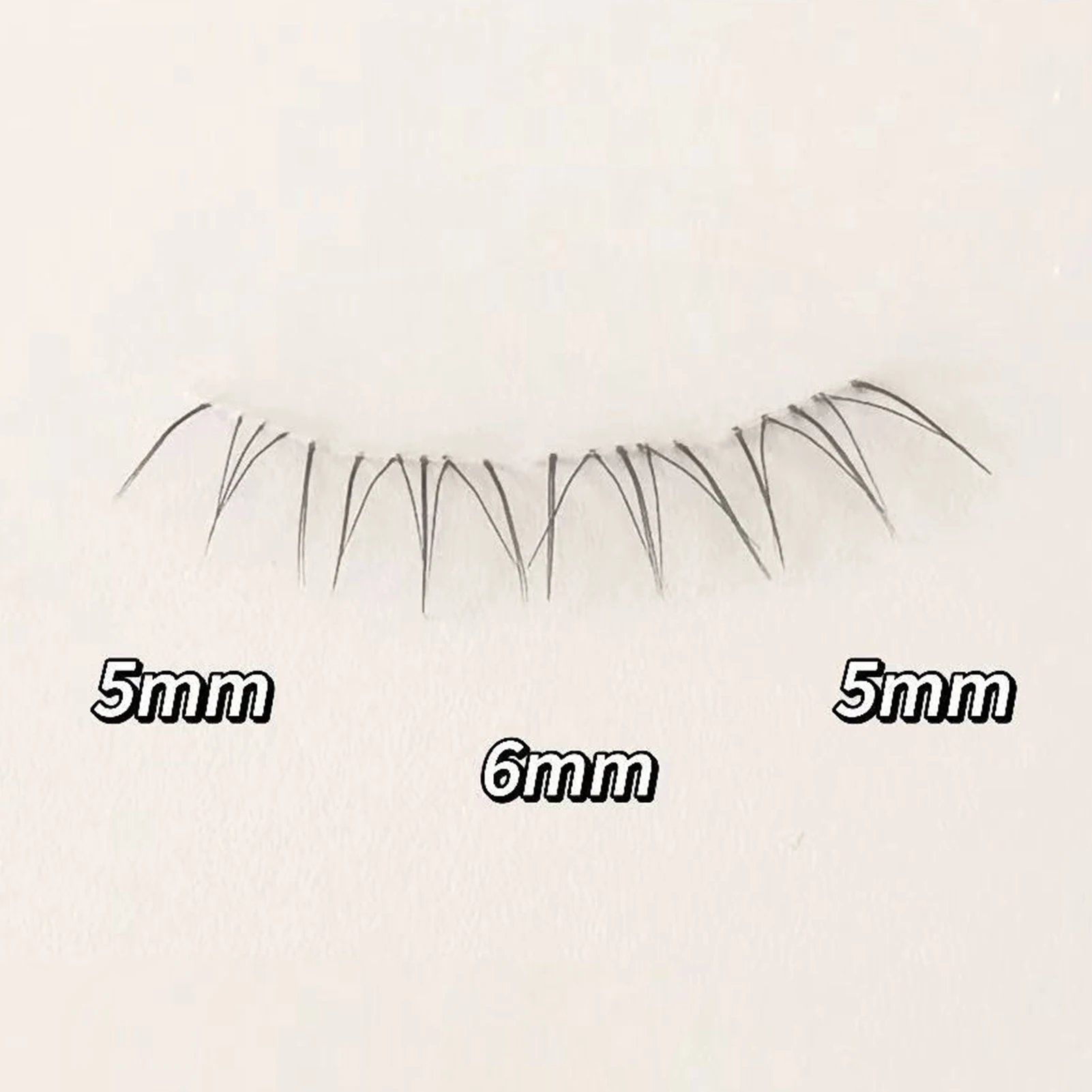 Cat's Eye Bottom Lashes Transparent Band Fluffy Style Lower False Eyelashes for Daily Makeup 5-6mm Mixed Natural Long Under Lash