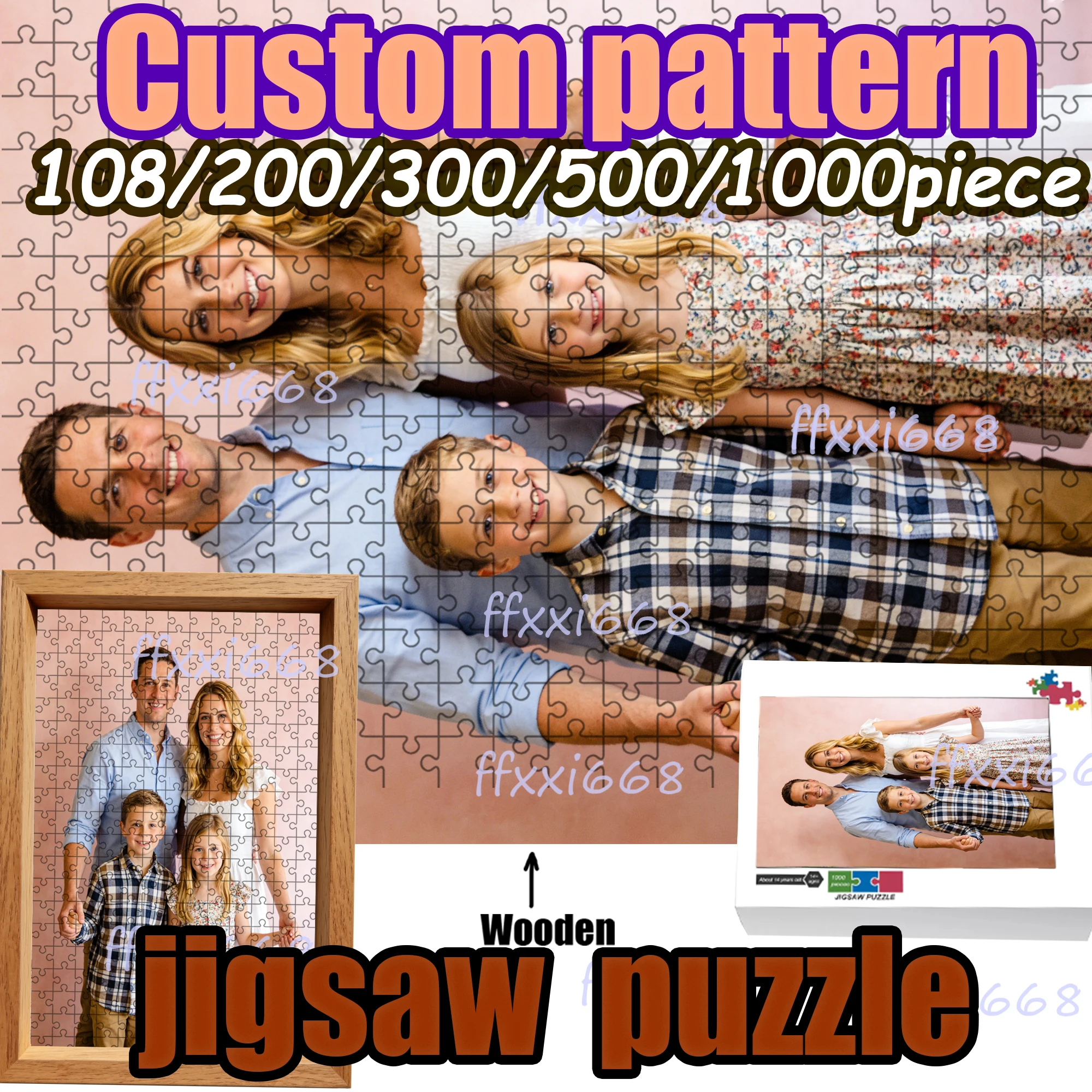 Custom 108/200/300/500/1000pieces jigsaw puzzle, custom photo, wooden, high quality, Birthday gift,Quirky Souvenir Collection