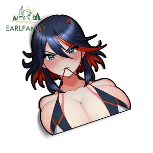 EARLFAMILY 13cm × 11.2cm NSFW Anime Girl Car Stickers Fashionable Surfboard Laptop Deals Nice Sunscreen Car Door Protector