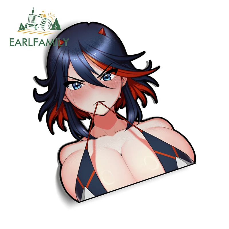EARLFAMILY 13cm × 11.2cm NSFW Anime Girl Car Stickers Fashionable Surfboard Laptop Deals Nice Sunscreen Car Door Protector