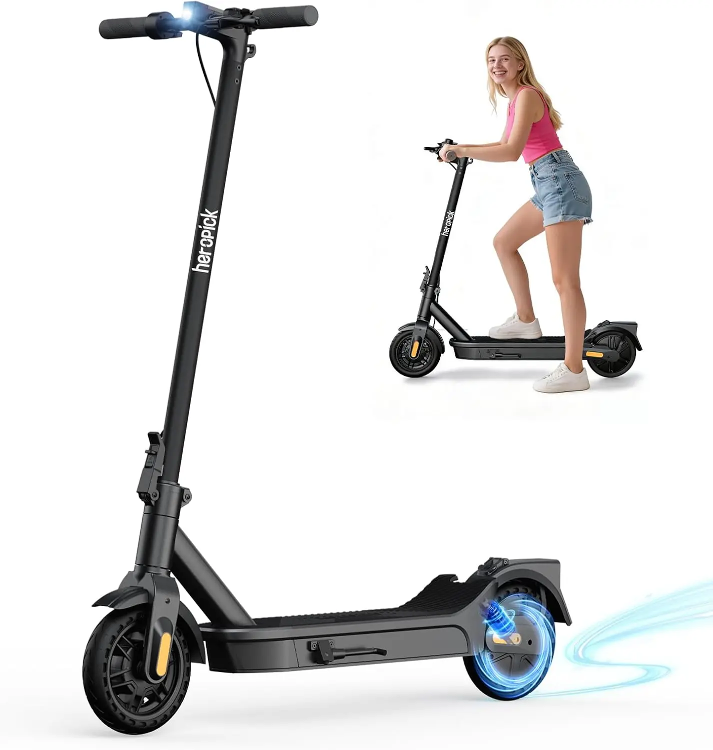 Electric Scooter 500W 20mph Max Speed 8.5inch Tire Folding E-Scooter 20miles Max Range Dual Suspension for Adult Daily Commuting