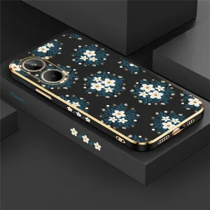 Flower Floral Pattern Phone Case For OPPO Realme 12 Pro Plus 12 10 11 Pro 9i 4G 11 5G Plating Silicone Soft Shockproof Cover