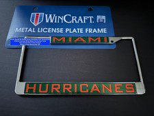 GO CANES Miami Hurricanes License Plate Frame Metal Licensed by the NCAA Gear
