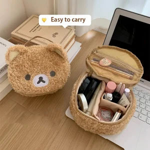 Hot Plushes Makeup Case Anime Relaxed Bear Cosmetic Bag Women Jewelry Storage Pouch Girl Organizer Handbags Gift Hot Sales