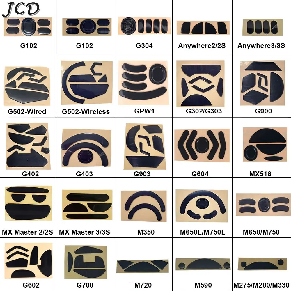 JCD 2Set For Logitech G102/G304/G502/G903/G900/G402/G403/G602/G700/Mx Master 2 2s 3 3S Anti Skid Sticker Mouse Feet Skates Pads