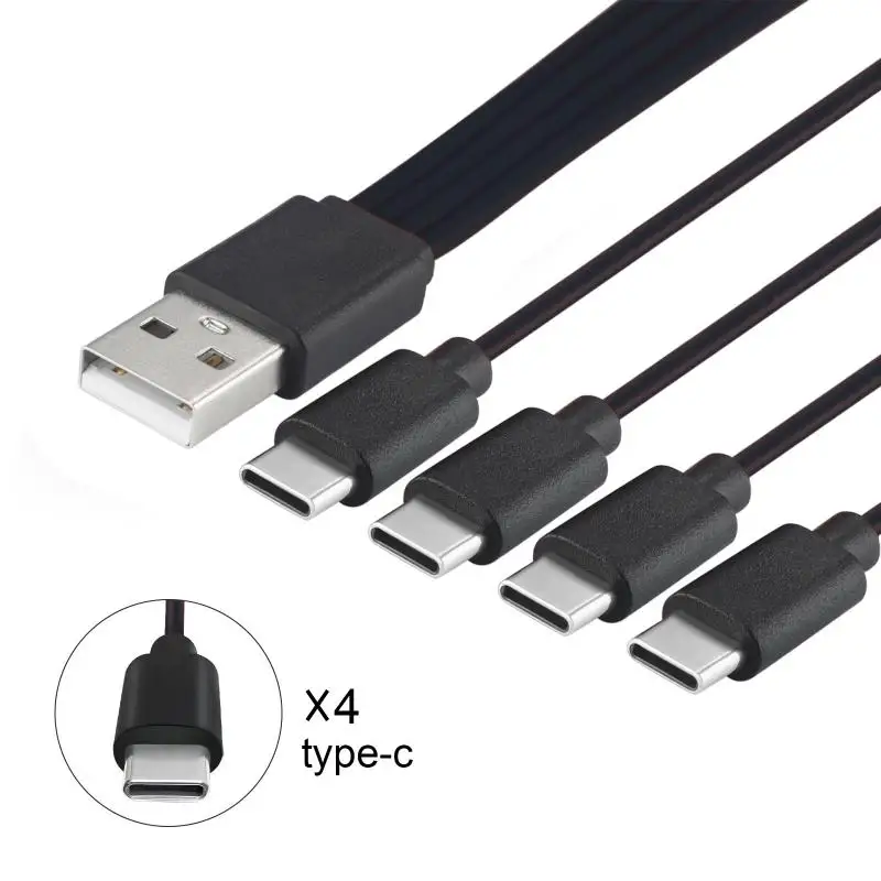 NEW SALE 1Pcs 4 In 1 Multi-USB C Splitter Charging Cord For Huawei Tablet Laptop PC USB Type C Fast Charging Data Cables