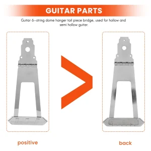 【New User-Coupon!】Guitar 6 Strings Jazz Archtop Trapeze Tailpiece Bridge for Hollow Semi Hollow Guitar Parts Silver
