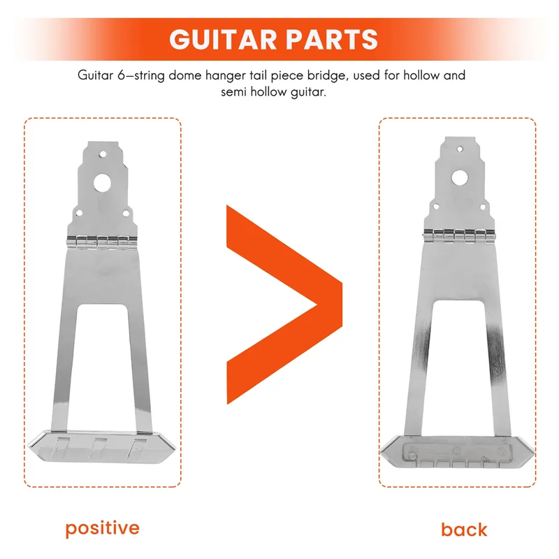 【New User-Coupon!】Guitar 6 Strings Jazz Archtop Trapeze Tailpiece Bridge for Hollow Semi Hollow Guitar Parts Silver