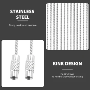【New User-Coupon!】Stainless Steel 20cm Wire Keychain Cable Key Ring (50pcs)