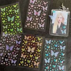 Rhinestone Bow Heart Scraopbook Journal Sticker Cute Butterfly Self-Adhesive Makeup Deal DIY Decor Photocard Laptop Phone Case