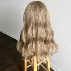 Soft Deep Wave Synthetic Lace Frontal Wig Beautiful Highlight Honey Blond Lace Top Wig High Quality Cheap Wig On Clearance Sale