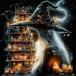 Witch Diamond Painting Full Square Round Diamond Embroidery Sale Book Home Decoration