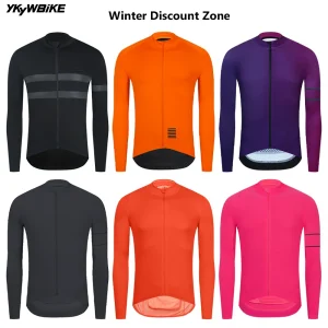 YKYWBIKE Winter Cycling Jersey Big Discount Bicycle Jacket Road Bike Long Sleeve Thermal Fleece Riding Clothing