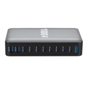 1000W GaN Fast Charging Station for iPhone Samsung For Xiaomi Huawei 10-Port Fast Desktop Charger PD3.1 USB Type C Dropshipping