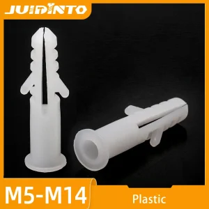 10/20/30pcs White Plastic Expansion Tube Wall Plug Anchors M5 M6 M8 M10 M12 M14 Tube Pipe Anchor Plugs for Self-tapping Screw