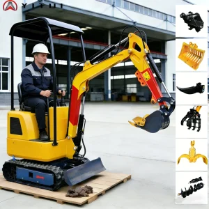 1.2 Ton Mini Excavator Hydraulic Small Excavators Powerful Engine Factory Deal Farm Mini Digger Customized Long Service Life