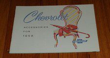 1958 Chevrolet Passenger Car Accessories Sales Brochure Catalog Bel Air