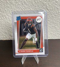 2021 Panini Donruss Optic JaMarr Chase Rated Rookie RC Card #207 Bengals W/Top