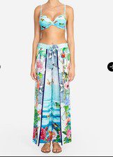 2 PC *OFFERS* Johnny Was Costa Azul Top L & Wrap Pants XL Butterfly Flower $389