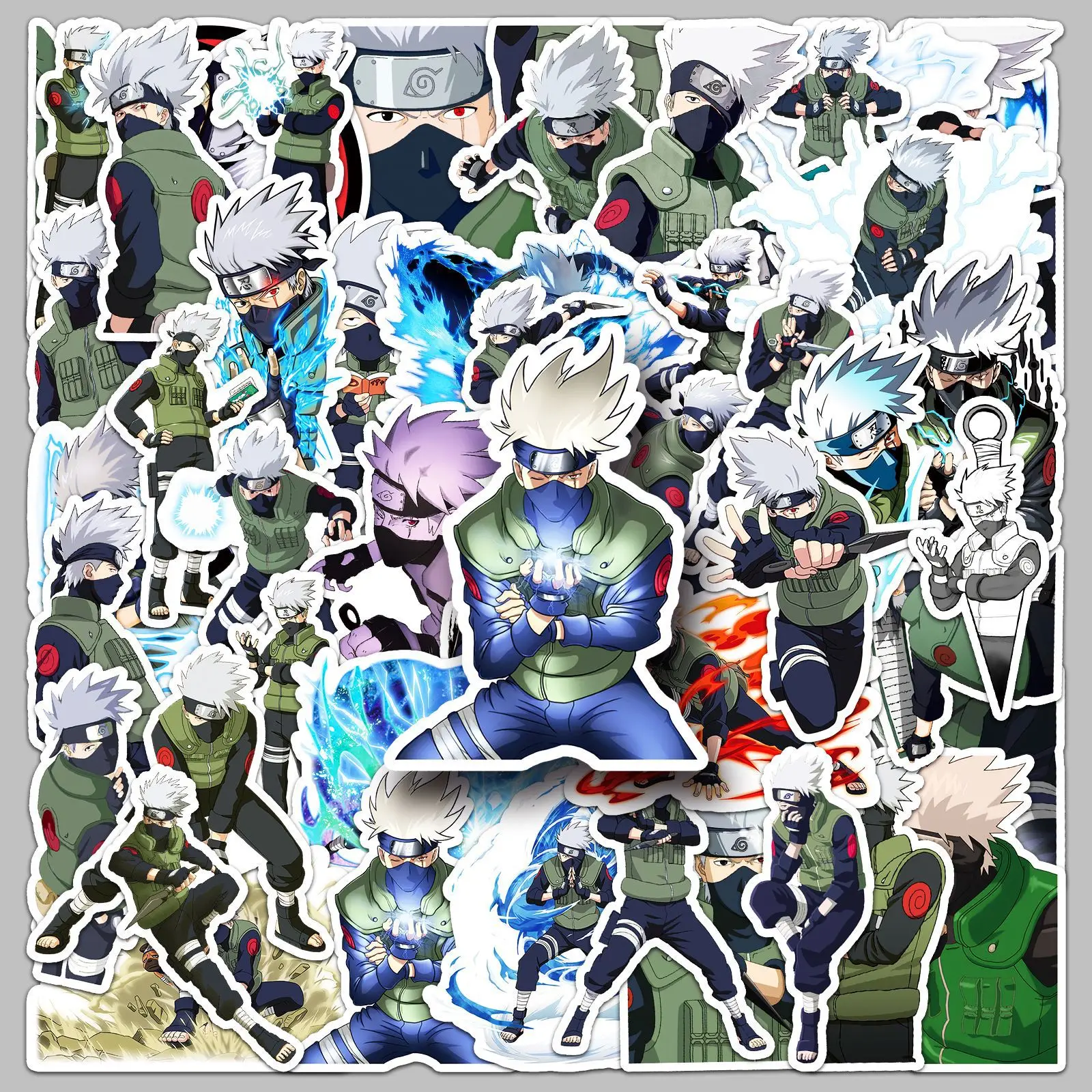 50pcs Anime Naruto Hatake Kakashi Graffiti Stickers Suitcase Stationery Laptop Computer Guitar Cell Phone DIY Decorate Decals