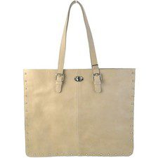 Clearance Sale Italian Import BECATO A4 Shoulder Bag Beige