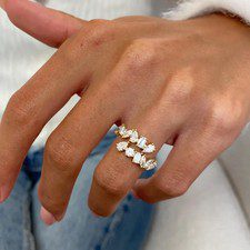 Festival Sale ! Lab Grown Diamond EF/VS-SI Multi Cut Band Ring 14k Yellow Gold