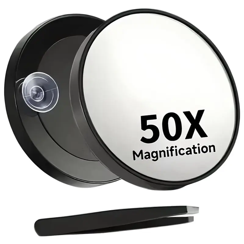 【FLASH-SALE!】Skincare For Detailed Makeup Mirrors 50X Magnifying With Suction Cup Travel Mirror Tweezers Mirros