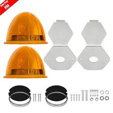 LED Watermelon Light Indicator Side Marker Clearance Truck Trailer w/ Bracket