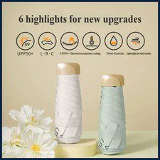 Low Price Promotion Mini Sun Umbrella Pocket Rain Umbrella Vinyl Folding UV