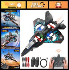 Remote Control Drone for Kids | 2.4GHz RC Airplane & Helicopter, 360° Flip, LED