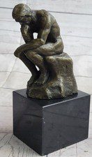 Rodin`s The Thinker Brown Bronze Great Patina Sculpture Home Decor Figurine Sale