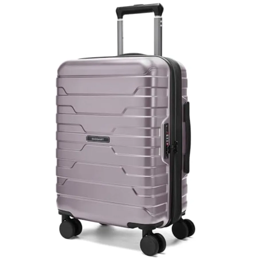 Rose Purple 20 Inch Expandable Hard Shell Carry On Luggage with Spinner Wheels Lightweight Airline Approved for Men Women TSA L