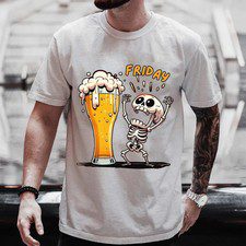 Summer Hot Sale Beer T-Shirts Funny 3D Skull Print T Shirt For Men Fashion New