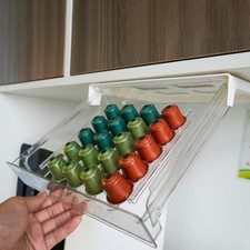 Under Cabinet Coffee Pod Drawer, 30 Pod Capacity, with Nespresso, Adhesive Sl...