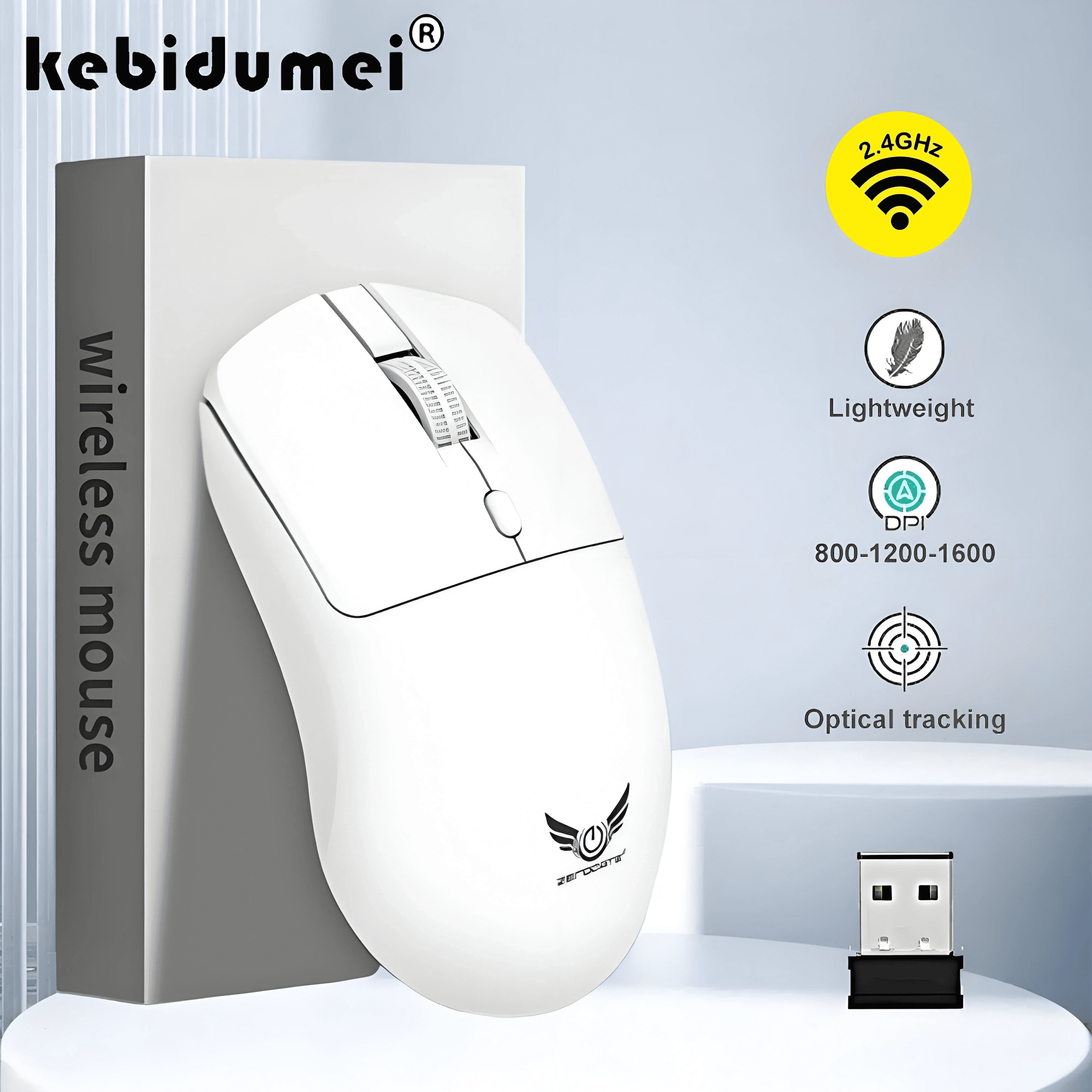 Wireless 2.4G Mouse Light Weight Design 1600 DPI Adjustable Plug And Play Low Noise Button Simple Style Mouse for Office Gaming