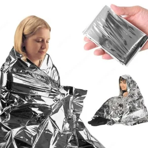 1PC Emergency Blanket Windproof Waterproof Foil Thermal Survival Gear First Aid Military Rescue Kit for Camping Outdoor