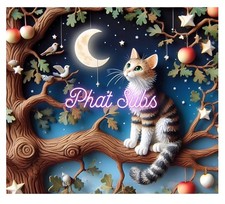 20oz Sublimation Tumbler Wrap Cat Under The Moon Ready To Press Heat Transfer