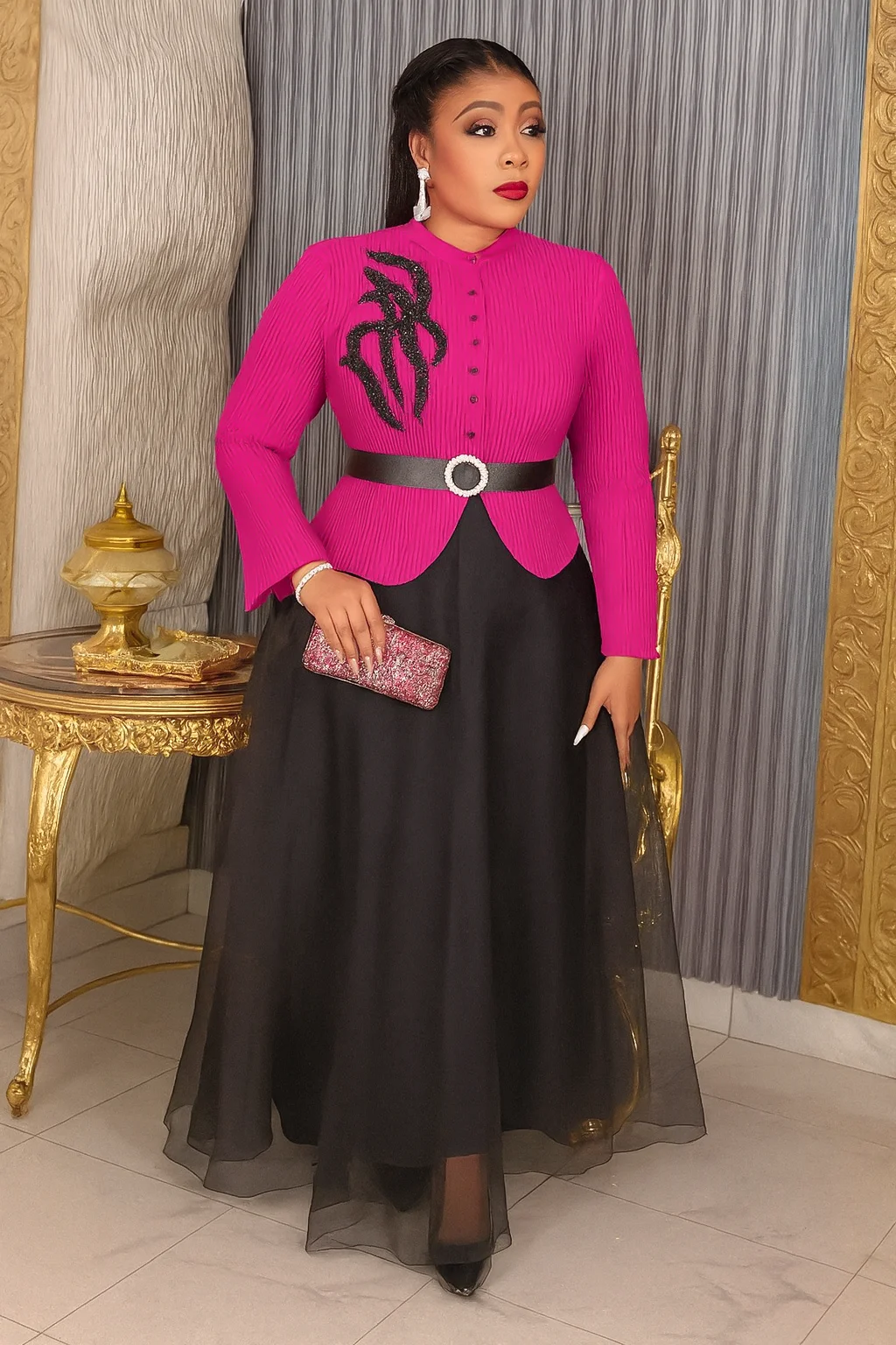 Afican Prom Plus Size Pleated Dress For Women Formal Elegant Evening Party Luxury Long Dress Casual Female Fashion Clothing 2025