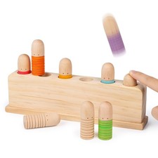 Baby Pop Up Doll Cause and Effect Toys for Kids Ages 3-5 Preschool Games Wood...