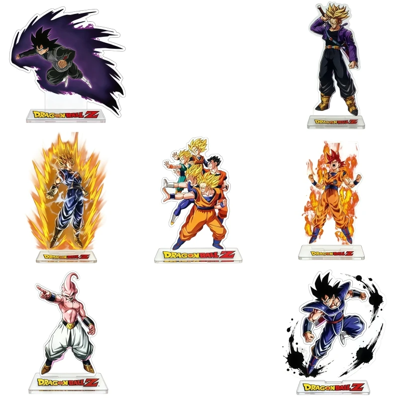 Cartoon anime Dragon Ball acrylic stand Super Saiyan transparent high-definition desktop ornament room decoration children's toy