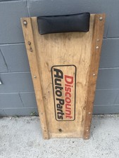 Discount Auto Parts Vintage Wood Mechanics Creeper With Metal Wheels