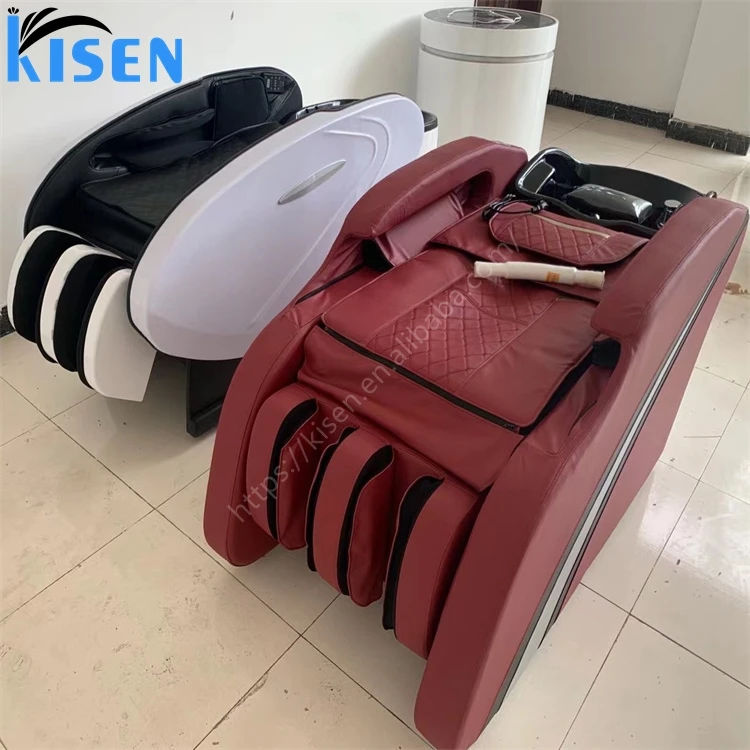 Hot Sale Beauty Salon Stainless Steel and PU Massage Shampoo Chair Hairdressing Bed with White or Black Basin for Spa Use